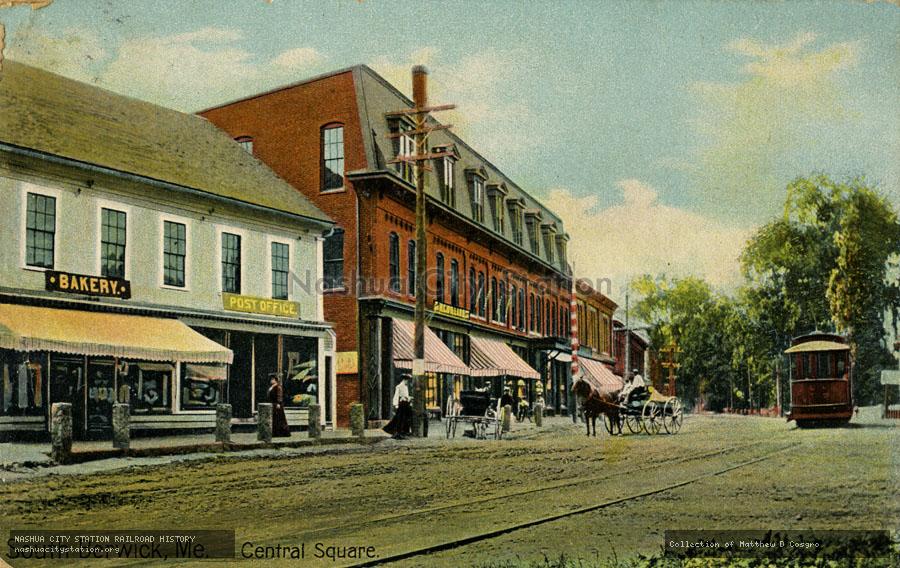 Postcard: South Berwick, Maine, Central Square